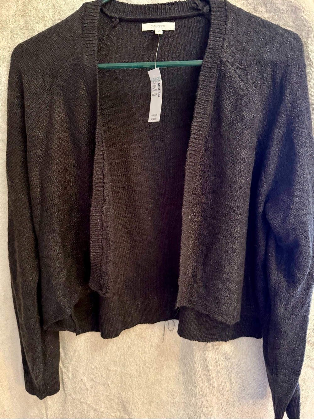 Maurices Black Open-Front Knit Cardigan
